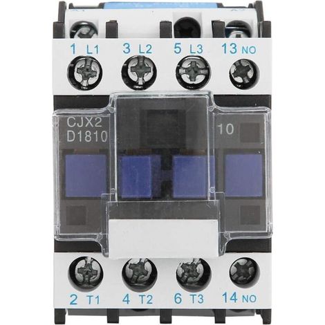 Contattore CJX2-1810, contattore elettrico industriale a 3 poli, bobina del contattore per montaggio su guida DIN, 24/36/48/110/380 V (380 V CA), A (1/5)