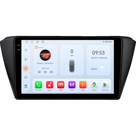 Autoradio, touchscreen, supporto multimediale digitale, compatibile con Skoda Fabia 3 2015-2019, QS1 add AHDC2 (1/2)