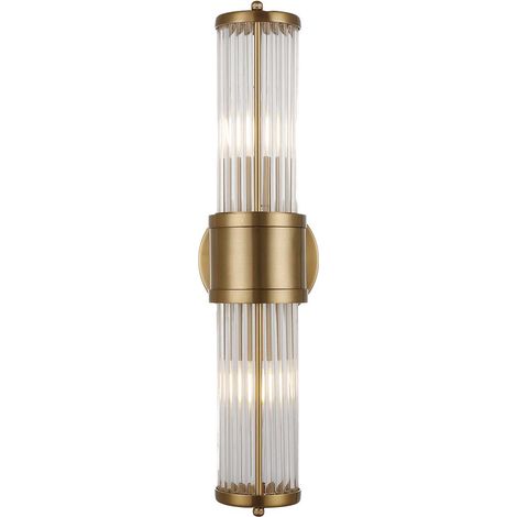 Goldene Metallkristall-Wandleuchte 12X14X46 cm (1/3)