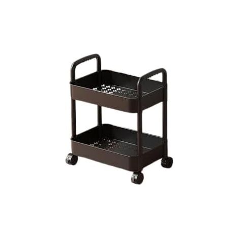Chariot de rangement fin avec crochets et séparateurs, étagère à roulettes pour espaces étroits, meuble roulant élégant pour épices, aliments, bouteilles, montage facile, idéal cuisine, salle de bain, (1/2)