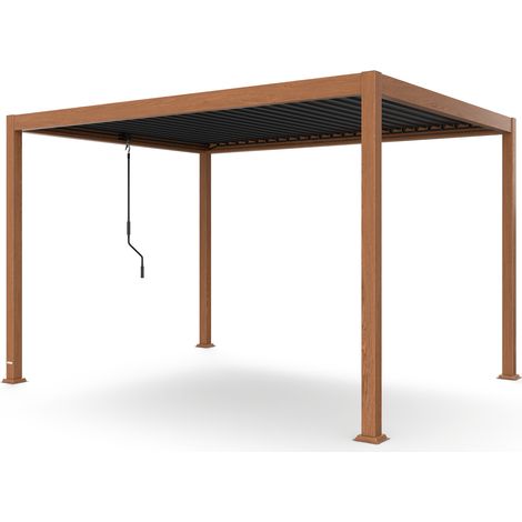 Blumfeldt Pergola 3x4 m - Verstellbares Lamellendach, UV-Schutz, Aluminium-Rahmen, Rostfrei, Wetterfest, Ideal Für Terrasse & Garten, Ganzjährig Nutzbar