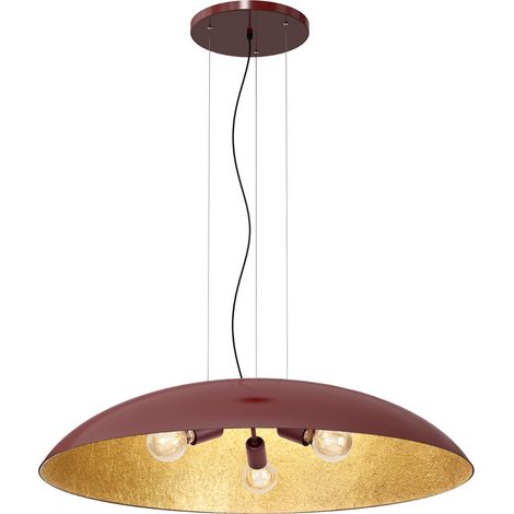 Sospensione Compo Ø100 bordeaux interno oro 3xE27 Luminex