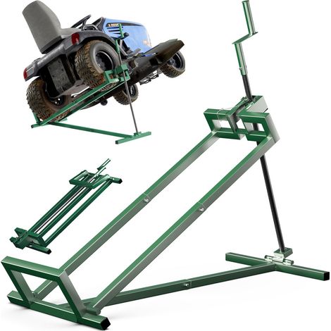 VOUNOT® Rasenmäherheber, Teleskop Rasentraktorheber, Hebevorrichtung 400kg Grün