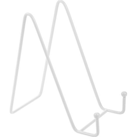 Chevalet métallique pour assiettes, présentoir de table, support pour assiettes et tableaux.-15.00X14.00X7.50CM-White (1/3)
