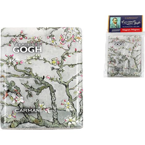 Kühlschrankmagnet Van Goghs blühender Mandelbaum, silberfarbener Magnetdekor (1/3)