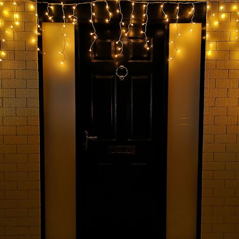 25m 1000 Vintage Gold LED Frosted Icicle Indoor Outdoor Christmas Lights with Timer (1/5)