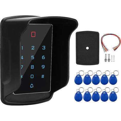 Contrôle d'accès clavier tactile T12 avec housse étanche et 10 badges RFID (1/5)