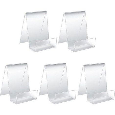 Porte-livres en acrylique - Lot de 5 pièces - Acrylique transparent - Dimensions 75x90x105 mm - Design incliné (1/5)