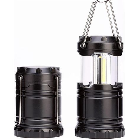 Lanterna di campeggio solido - lanterna di campeggio del LED Luce di campeggio Illuminazione, campeggio - camping lanterna a batteria di Illuminazione di emergenza portatile - Plastica - Nero (1/5)