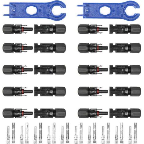 Paar Solarstecker, Stecker/Buchse, IP67 wasserdicht, für MC4 1000V 30A, Kabelverbinder für Solarmodule mit 2 Schraubenschlüsseln (1/5)