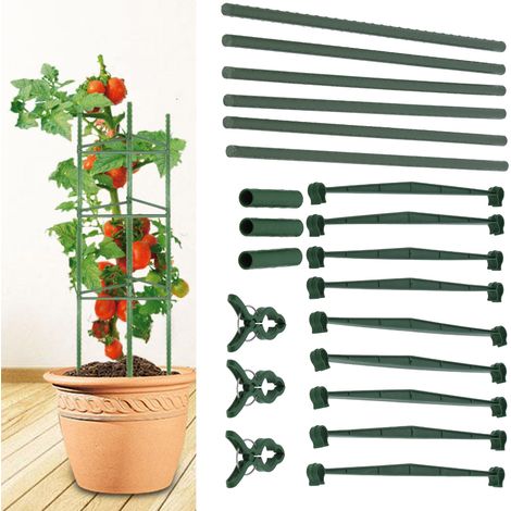 Support Plantes Superposable Par Solal [7.4cm] Bracket pour Jardins Potagers avec Clip Fixe [Plastique, 372g] et 6 Tubes Longs 45cm (1/5)