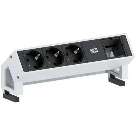 Bachmann Desk 2 multipresa in alluminio 239 mm per ufficio
