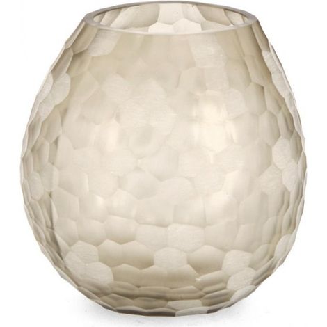 Vaso sampur beige prodotto in vetro fatto a mano Ø20,5x19,5h (1/2)