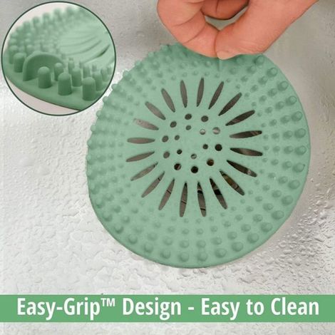 Grille De Bonde De Douche - Filtre En Silicone Pour Attrape-Cheveux - Pour Baignoire Lavabo Siphon - 13,3 X 13,3 Cm - 1 Pièce (1/5)