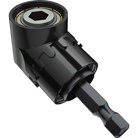 Adaptateur professionnel pour tournevis à angle droit, perceuse d'angle en acier avec embout magnétique et changement rapide 1/4". (1/5)