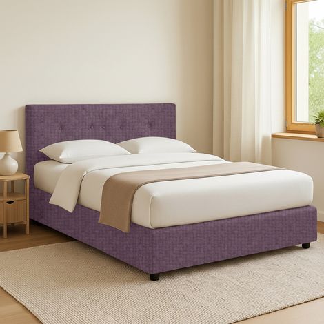 Letto Matrimoniale Oxford, Sfoderabile, Contenitore Made in Italy, Viola Lilla (1/5)
