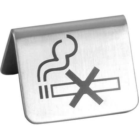 Garcia de Pou no smoking Table Sign, in acciaio INOX, argento, 5.3 x 5 x 3.5 cm