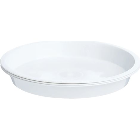 Soucoupe de Plante, Design Durable, Caractéristiques Économies d'Eau, 7inch blanc (1/2)