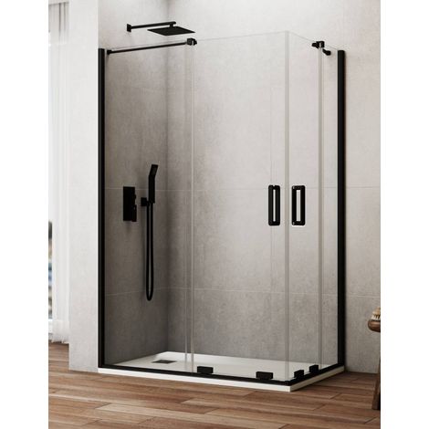 Box doccia ingresso angolare 2+2 CIRENE (KENNA) 80x80 cm Nero