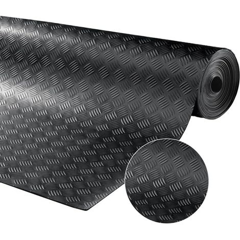 Tapis en Caoutchouc Vendu au Mètre Tapis à Damier 500 x 100 cm Tapis de Sol Tapis de Protection 3 mm d'Épaisseur Plaque à Damier Plaque Anti-Déchirure Tapis de Passage en Caoutchouc Revêtement (1/5)
