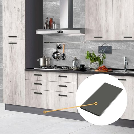 Zoccolo e accessori per cucina pvc antracite h 12 cm varie lunghezze