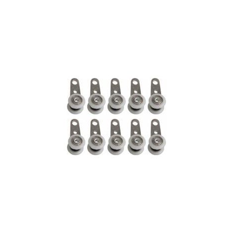 Set di 10 rulli per porte finestre o porte scorrevoli - Metallo e plastica - 4,5 x 1,9 cm