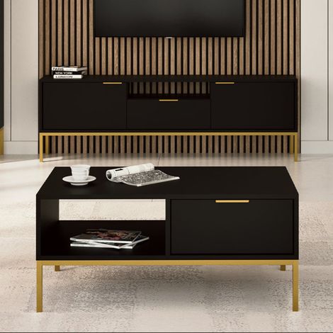 Tavolino Seattle 80 cm Nero (1/5)