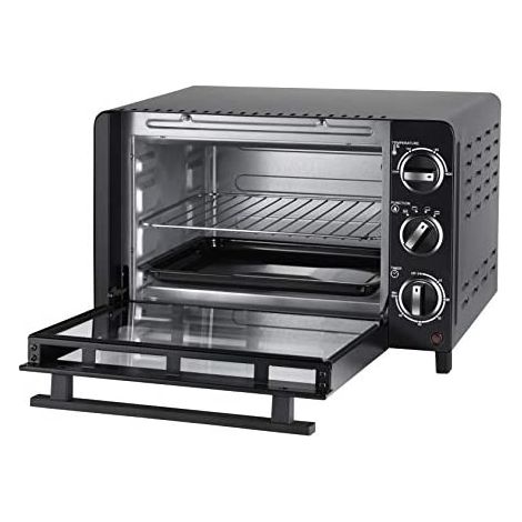 UNOLD 68875 - Horno multiusos (1200 W, 18 L, 4 elementos calefactores de acero inoxidable, puerta de doble acristalamiento, metal), color negro (1/5)