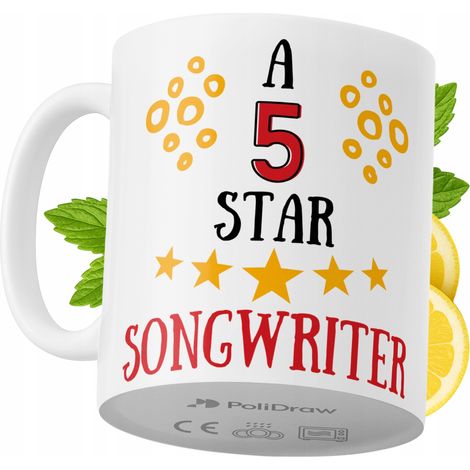 Taza para compositor/a. Divertida taza de café/té con diseño gráfico y texto humorístico. Taza ideal para cumpleaños, santos y días festivos. Taza premium para ocasiones especiales en casa, la oficina (1/5)