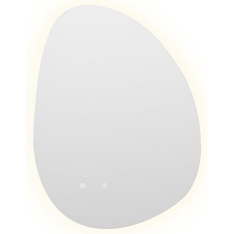 Specchio da bagno asimmetrico illuminato e antiappannamento 60 x 80 cm - INACIA