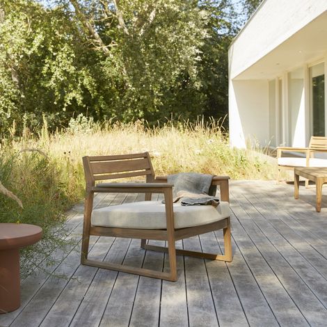 Fauteuil de jardin en teck massif recyclé Vasco (1/5)