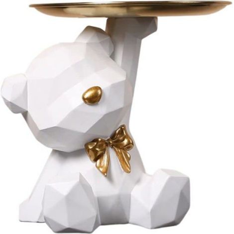 1 Plateau Rangement Ours Résine Sculpture Géométrique Bol Clés Bijoux Entrée Salon (1/5)
