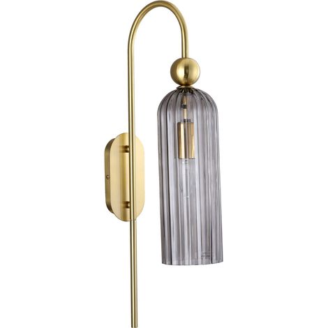 Applique Piega Light Prestige 1xE14 vetro fumé oro/nero (1/5)