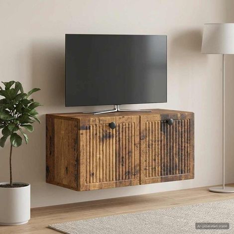 Wandmontierter TV-Schrank Altholz 59,5 x 31 x 30 cm (1/5)