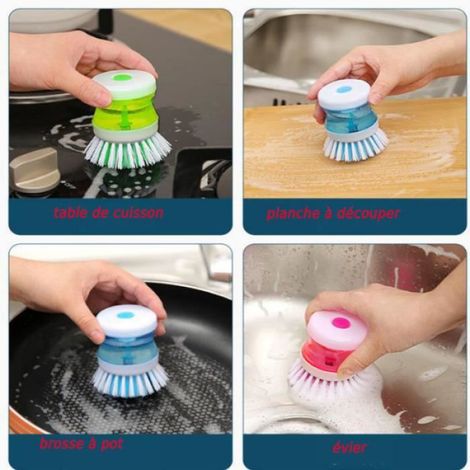 Brosse À Pot, 3 Brosses À Savon, Brosse De Cuisine, Brosse À Vaisselle (Couleur Aléatoire) (1/4)