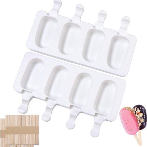 Set di stampi in silicone per gelato con bastoncini, senza BPA, per ghiaccioli e torte fatti in casa. (1/5)