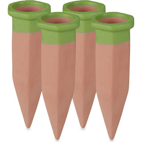 Set of 4 clay watering spikes
