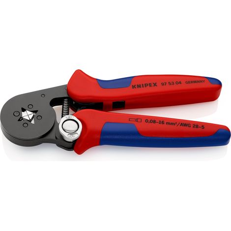 KNIPEX 97 53 04 SB Pinza per terminali a bussola, con regolazione automatica per crimpaggio laterale con manici multicomponente brunita 180 mm (1/4)