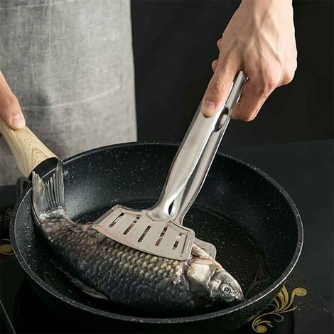 Fischzange, Grillzange aus Edelstahl, Brotzange, Küchenutensil (1/4)