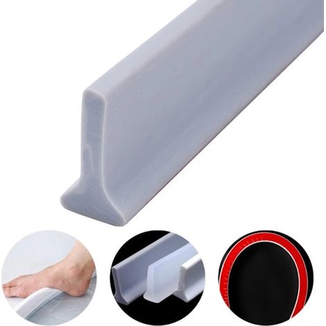 Duschdichtungsstreifen, selbstklebend, flexibel, aus Silikon, transparent, 2 m, für Bad, Küche, Badewanne und Boden (1/5)