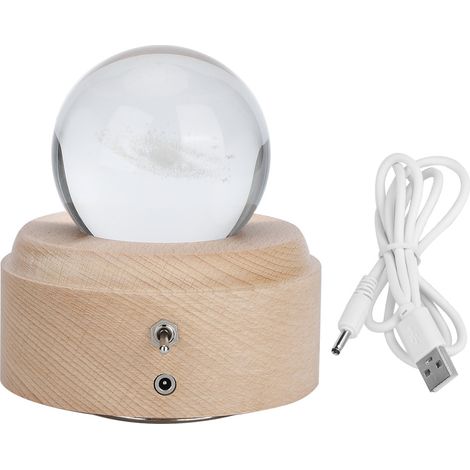 Boule en cristal transparent tournant Boîte à musique en bois Lampe LED Cadeau anniversaire Noël Fille Décoration intérieure (1/5)
