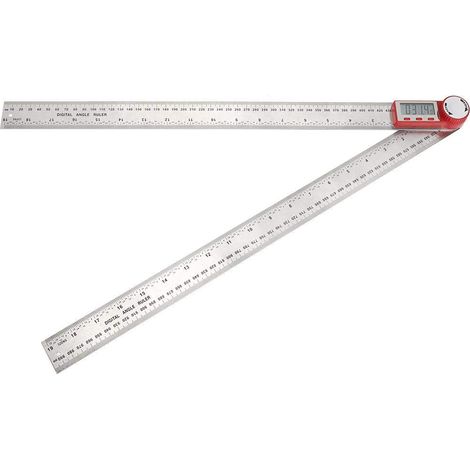 Règle d'angle numérique, rapporteur d'angle en acier inoxydable à 360 degrés avec outil de mesure d'écran LCD pour mesure d'angle et de longueur(0-500mm) (1/5)