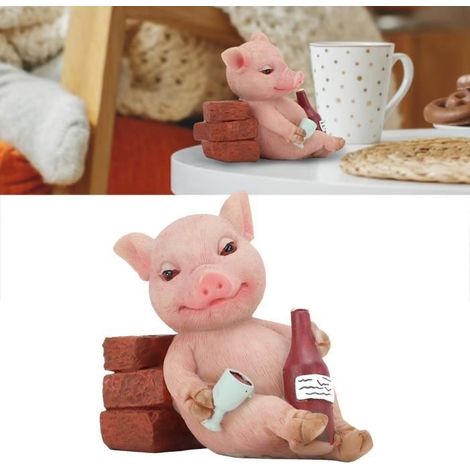 Ornement décoratif - AKOZON - Statue de cochon - Résine - Vintage - Petite taille