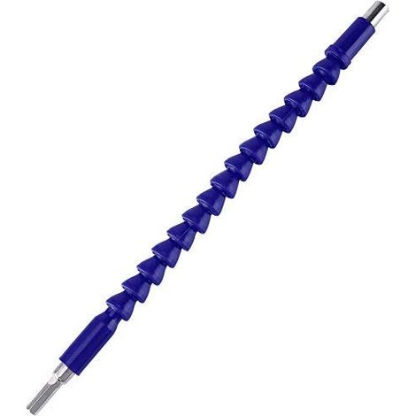 1/4'' 295mm Arbre Flexible Universel Hexagonal Vissage Extension Rallonge pour Perceuse Visseuse Tournevis Electronique(Bleu) (1/4)