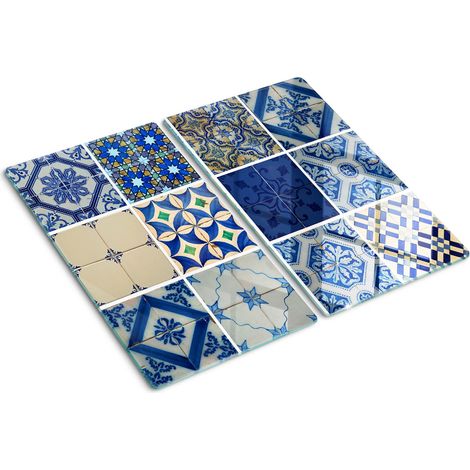 Planche de cuisine, couvre plaque, verre planche découper, verre trempé – 2 x 30 x 52 cm - Carrelage (1/5)
