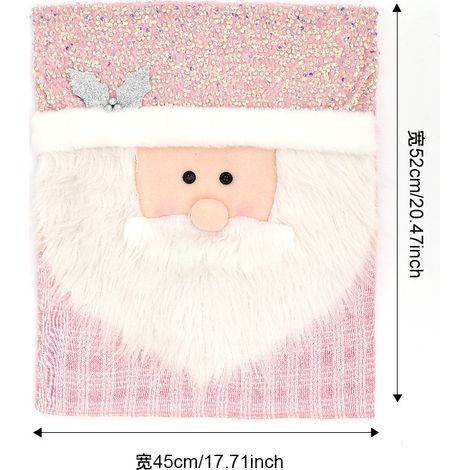 Dekorative Stuhlhussen für Weihnachten, rosa Hockerhussen, Stuhlhussen mit Weihnachtsmann-Puppenmotiv, Restaurant- und Heimdekoration, grenzüberschreitender E-Commerce.
