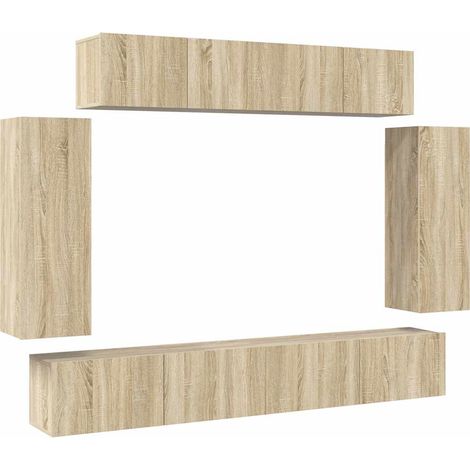 Maison Exclusive - 6-tlg. TV-Schrank-Set Sonoma-Eiche Holzwerksto