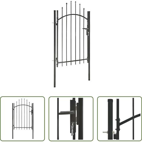 Portail de clôture - Portail de jardin Woerden acier 1x1,5 m noir (1/5)