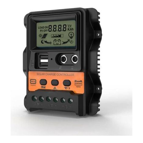 PA Solarladeregler, PWM-Solarladeregler mit LCD 12 V 24 V 30 A Dual USB 5 V Ausgang Solarpanel-Laderegler (1/5)