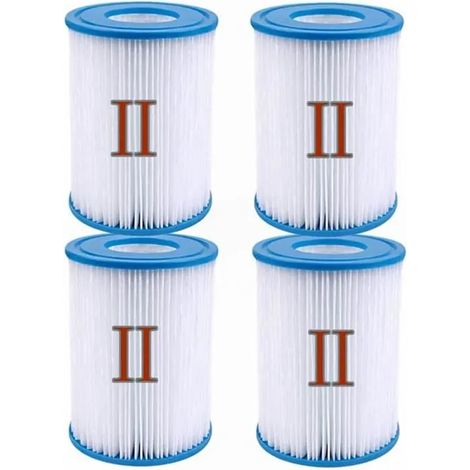 Lot de 4 cartouches filtrantes de rechange type II pour pompe filtrante 58363, filtre de piscine de type 2, cartouche A323